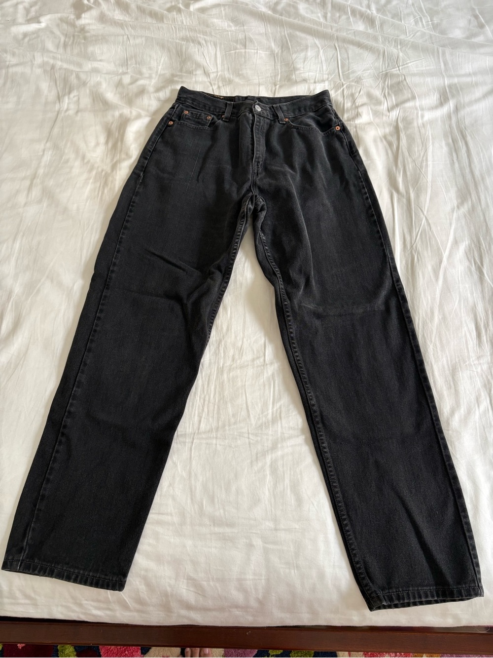 Vintage Levis 560 Jeans Womens 10 REG M Black Loose Fit Straight Leg High Waist